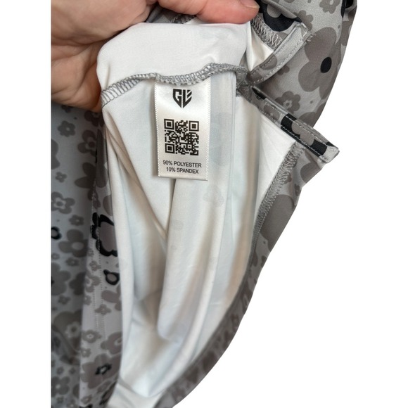 Graham Luxe Performance Golf Polo, Black/Gray Flower Power Pattern, Size Large - Picture 6 of 8